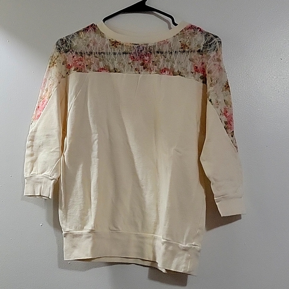 Beige Sweatshirt with flowers design